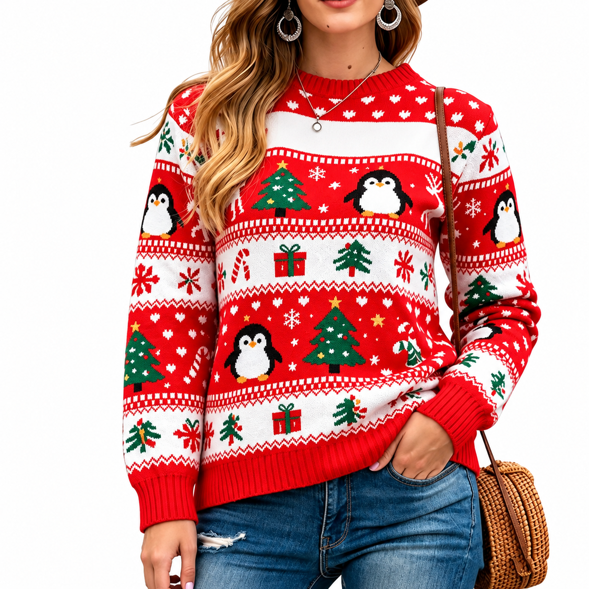Pippa™ – Weihnachtspullover mit Pinguinen