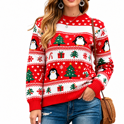 Pippa™ – Weihnachtspullover mit Pinguinen